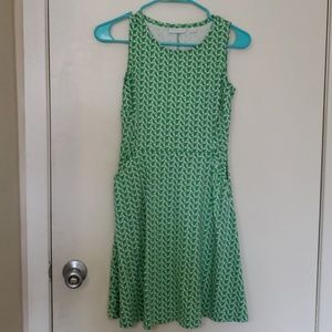 Knee length green dress
